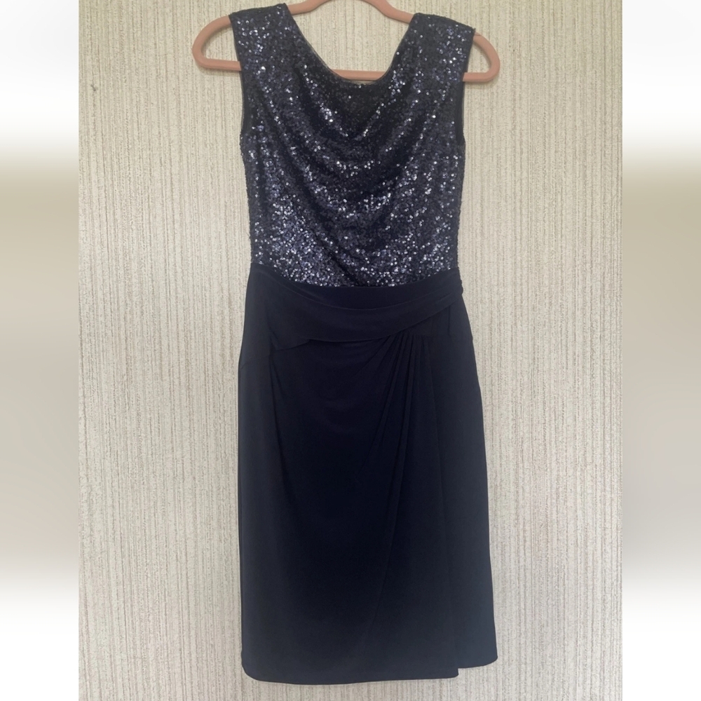 Lauren Ralph Lauren Evening Size 2 Navy Dress Sequence